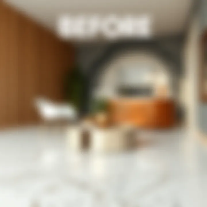 Before and after transformation using terrazzo contact paper