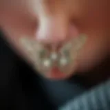 Elegant butterfly nose ring stud showcasing intricate designs