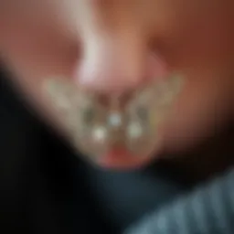 Elegant butterfly nose ring stud showcasing intricate designs