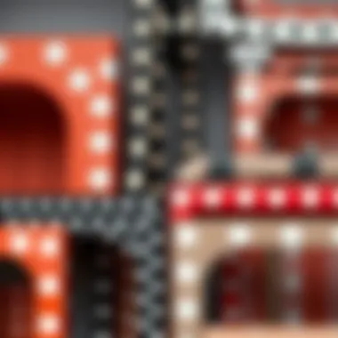 Close-up of various polka dot frame designs and textures