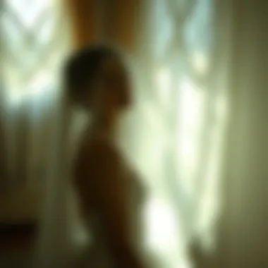 Ethereal Ghost Bridal Gown Ethereal ghost bridal gown illuminated by soft light