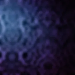 Intricate black and purple tapestry showcasing elaborate patterns