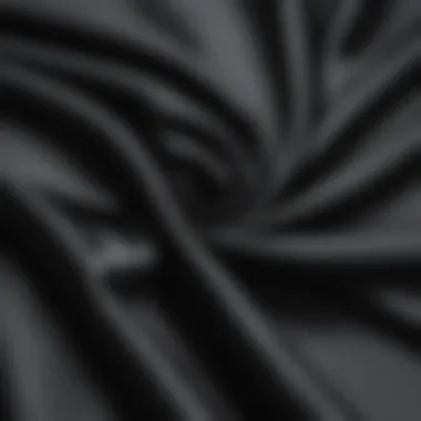 Close-up of lustrous black satin texture highlighting its premium quality