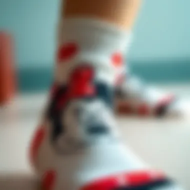 Close-up of the fabric showcasing the quality and design of Minnie Mouse socks
