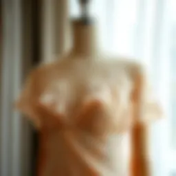 Elegant lace see-thru babydoll draping gracefully on a mannequin