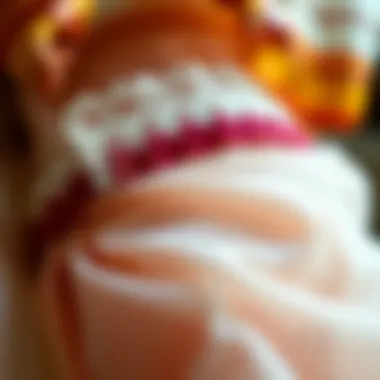 Close-up of intricate detailing on a see-thru babydoll emphasizing craftsmanship