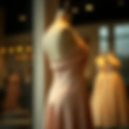 Elegant silhouette of a classic dress on a vintage mannequin