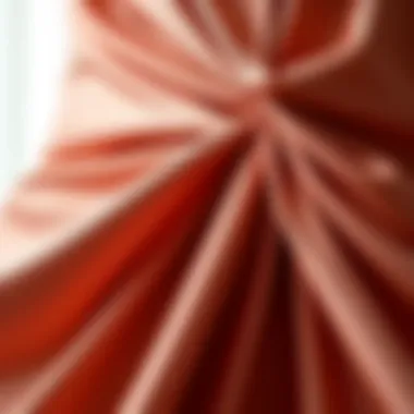 Close-up of luxurious fabric draping of a classic dress
