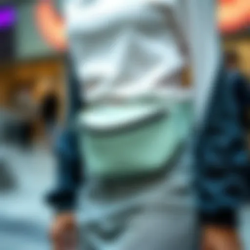 Sleek tiny waist bag on a model showcasing its stylish design