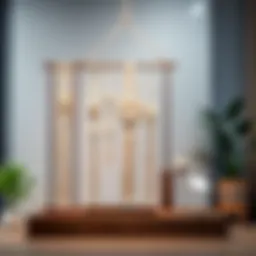 Elegant macrame display stand showcasing intricate knots