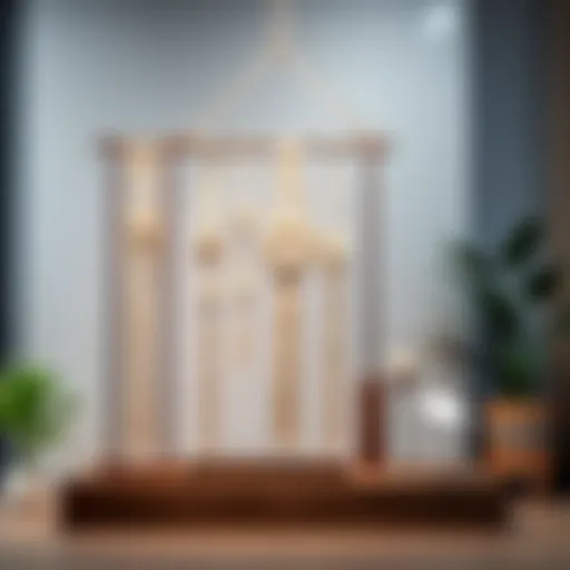 Elegant macrame display stand showcasing intricate knots