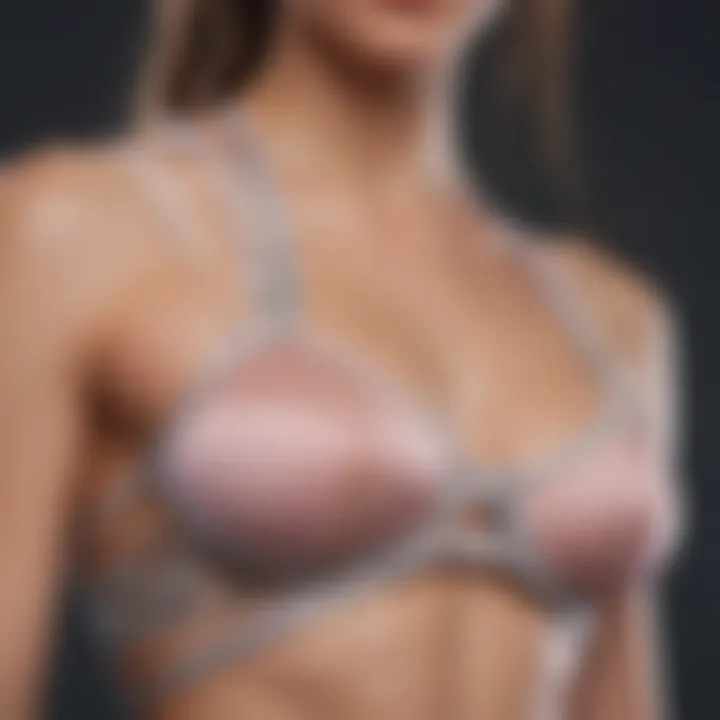 Fashion-forward design elements of a body harness bra