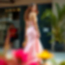 Elegant mermaid dress in a casual setting