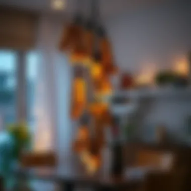 Charming display of wine cork lights in a modern interior setting