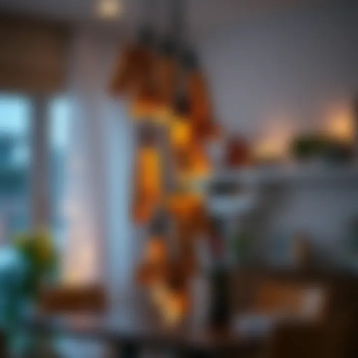 Charming display of wine cork lights in a modern interior setting