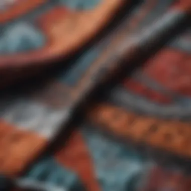 Craftsmanship in Collage Blanket Design Detail shot of intricate stitching on a collage blanket