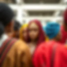 Vibrant color braided wigs displayed in various styles