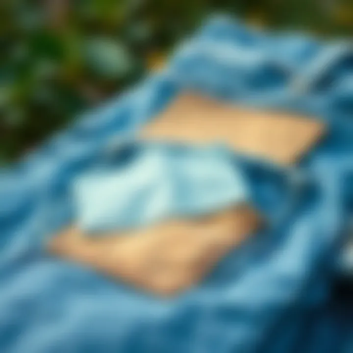 An array of sustainable materials used for pants crotch patches, emphasizing eco-friendly fashion choices.