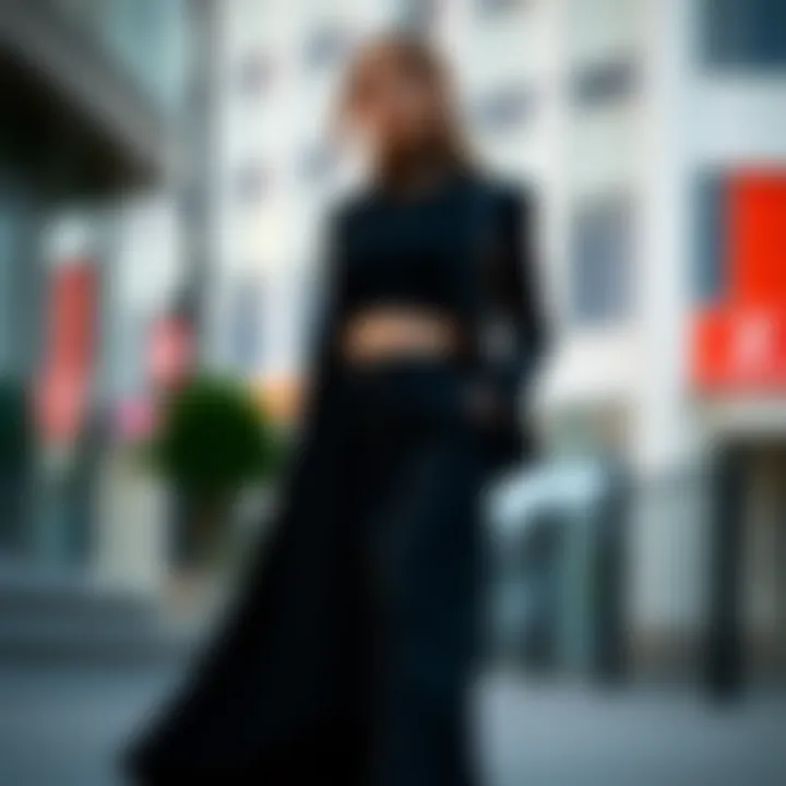 Layered Styling with Maxi Skirt Set Stylish layering of maxi skirt set in a modern outfit