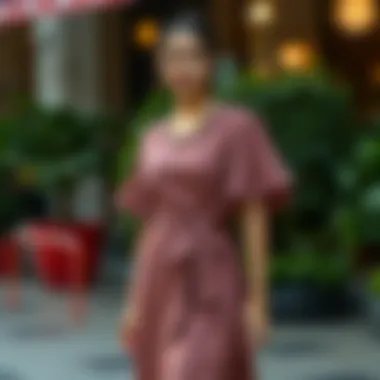 Notable Exploring the Flounce Sleeve Shirred Waist Wrap Hem Dress