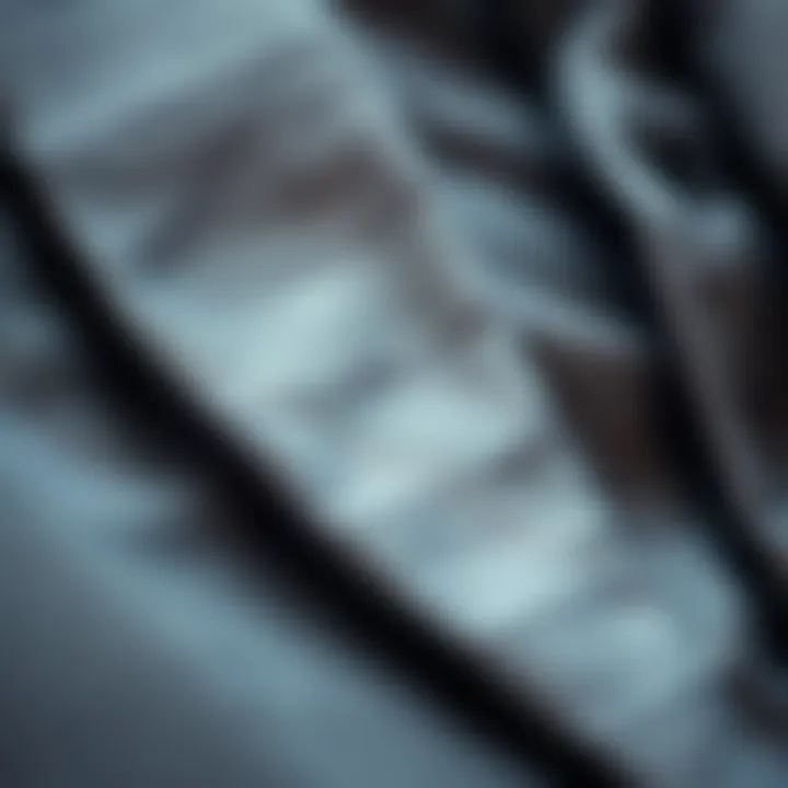 Close-up of gray fabric showcasing texture and quality