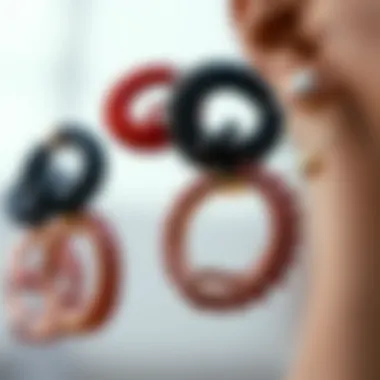 Artistic representation of helix crawler earrings in various materials