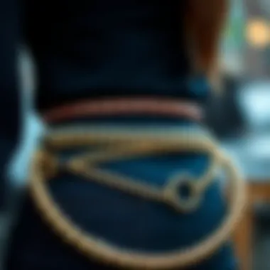 Close-up of unique design variations of hula hoop waist belts