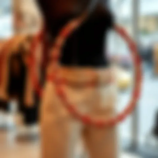 Elegant hula hoop waist belt on display