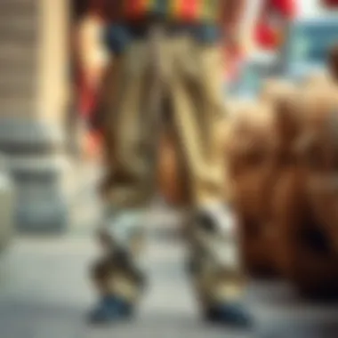 Cultural representation of cow pants in a traditional context