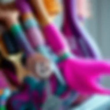 A vibrant display of mermaid hair brushes highlighting their aesthetic appeal