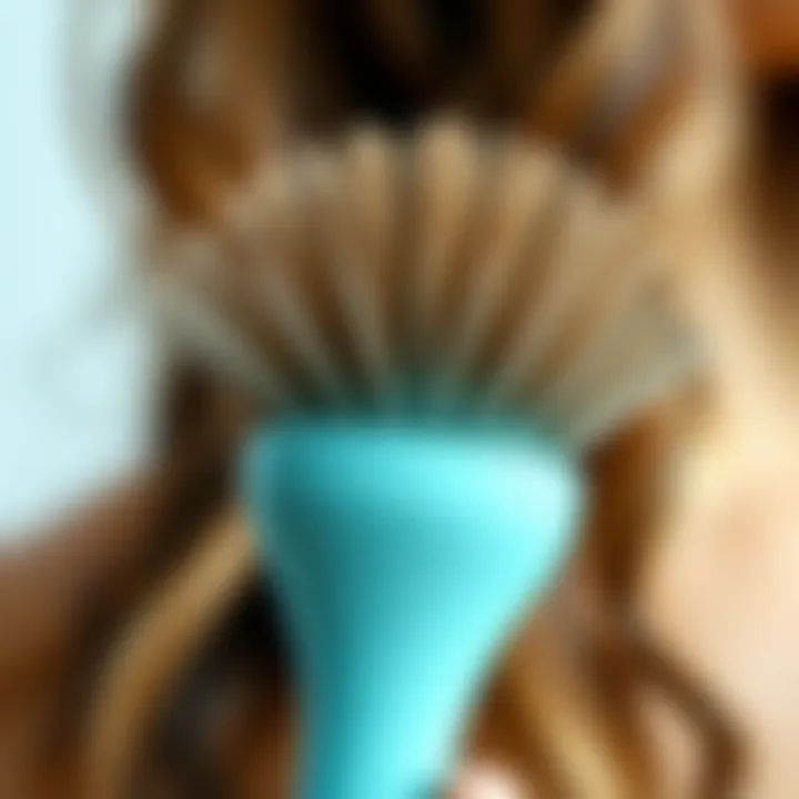 Close-up of the bristles showcasing their detangling technology
