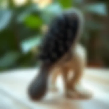 A beautifully designed mermaid hair brush with intricate patterns