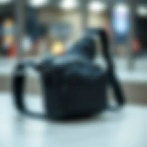 Detailed view of KL928 sling bag showcasing its unique design elements