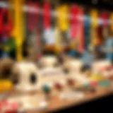 Vibrant display of eclectic jewelry pieces showcasing bold colors and unique designs