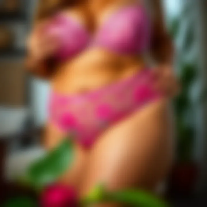 Floral Elegance in Plus Size Brazilian Panties Elegant plus size Brazilian panties with floral design