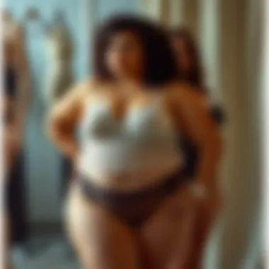 Diversity in Plus Size Lingerie Styles Diverse styles of plus size lingerie displayed on a stylish backdrop