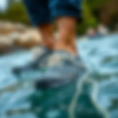 Maintenance tips displayed visually for aquatic shoes.