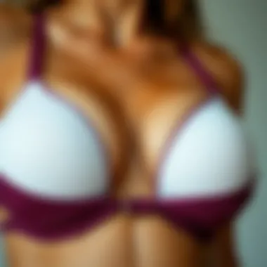 Close-up view of push up padding construction