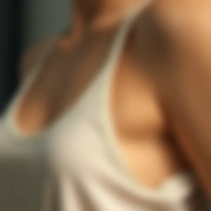 Sustainable Fashion Choices Close-up of sustainable fabric used for tank tops