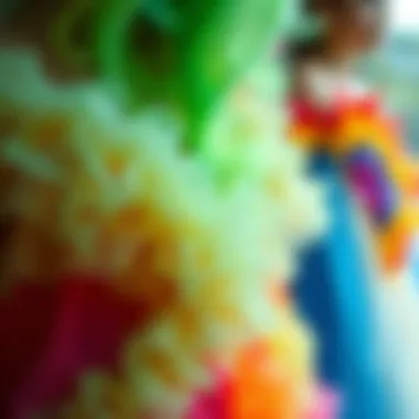 An array of eco-friendly materials used in the making of rainbow princess dresses