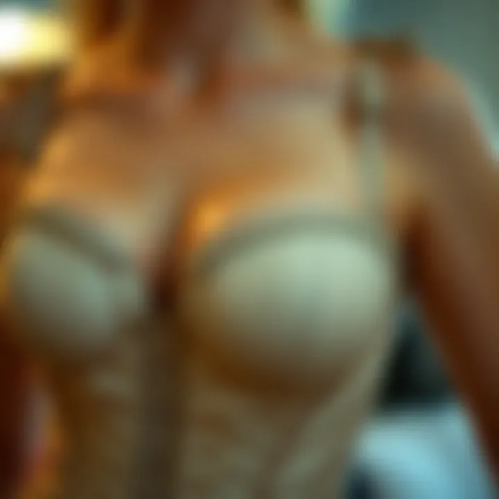 A close-up of the corset structure highlighting its construction techniques