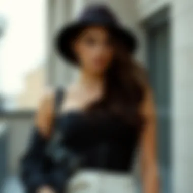 A styled outfit featuring the tie shoulder corset top paired with accessories