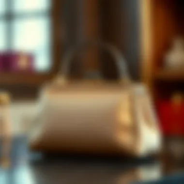 Luxurious Material of Top Handle Cosmetic Bag Elegant top handle cosmetic bag showcasing luxurious material.