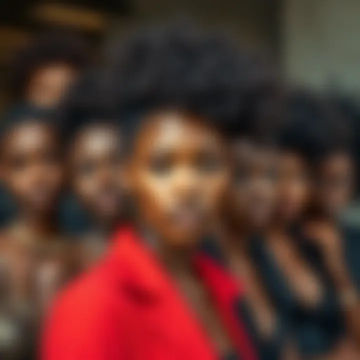 Diverse group of individuals showcasing different curly hairstyles and cultural expressions.