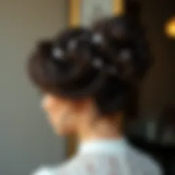 A stunning display of 18-inch curly hair styled in an elegant updo.