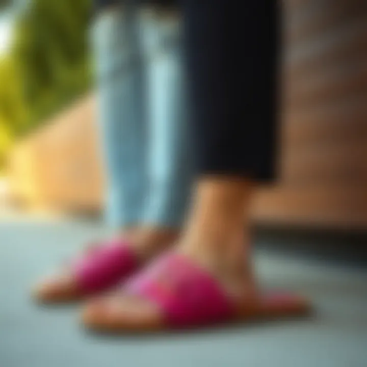 Fashion-forward outfits paired with closed toe slide shoes