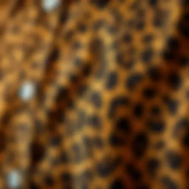 Intricate Texture of Leopard Print Close-up of leopard print fabric texture