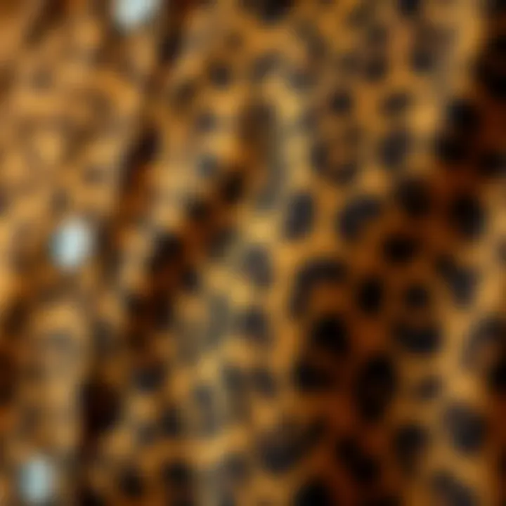 Intricate Texture of Leopard Print Close-up of leopard print fabric texture
