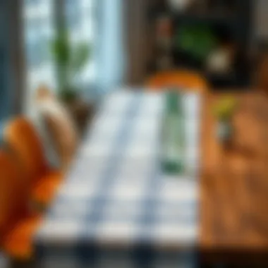 Trendy square table runners in contemporary decor