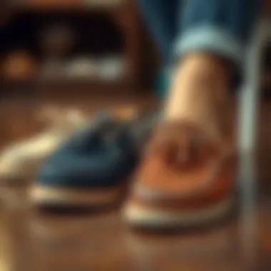 A collection of different materials used in tassel boat shoes